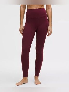 Lululemon Align high rise leggings burgundy bay gym Pilates yoga pants